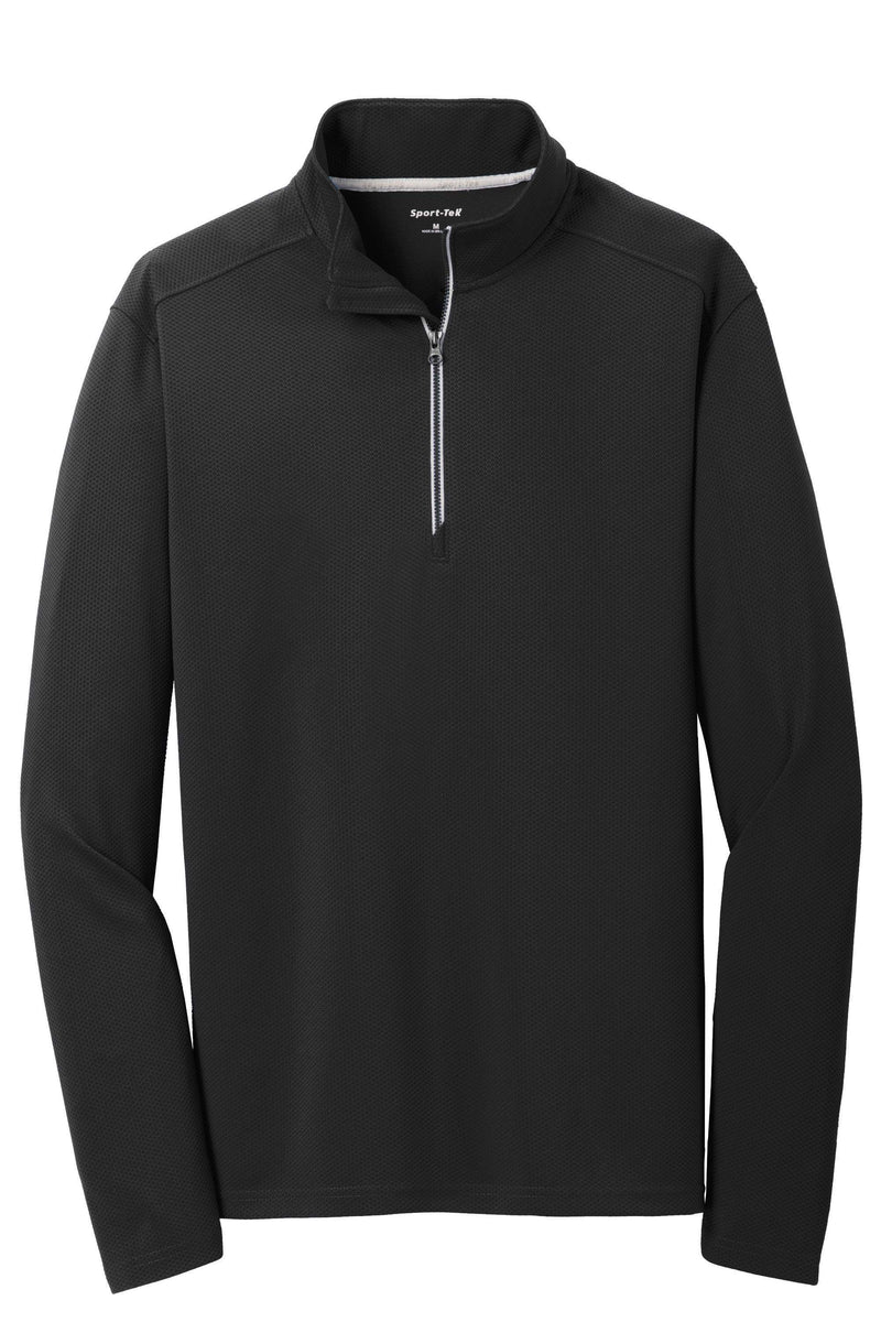 Sport-Tek 1/4 Zips BLACK / SMALL ST860 | Sport-Tek® Unisex Sport-Wick® Textured 1/4-Zip Pullover