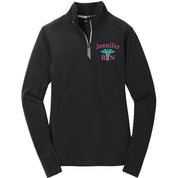 Sport-Tek 1/4 Zips BLACK / XS LST860 | Sport-Tek® Ladies Sport-Wick® Textured 1/4-Zip Pullover