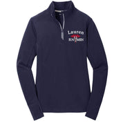 Sport-Tek 1/4 Zips NAVY / XS LST860 | Sport-Tek® Ladies Sport-Wick® Textured 1/4-Zip Pullover