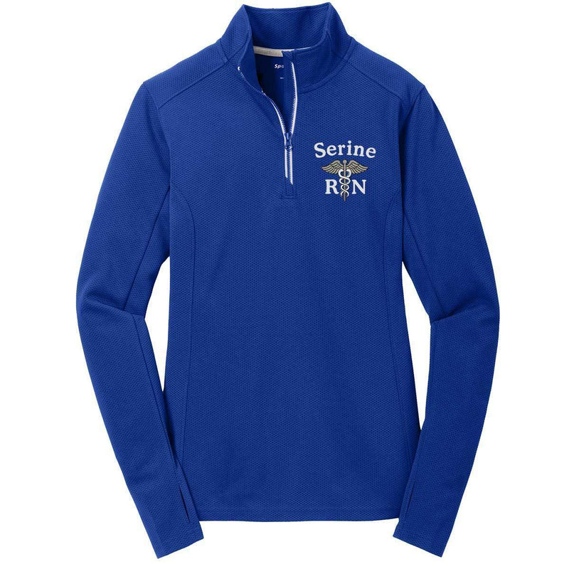 Sport-Tek 1/4 Zips ROYAL / XS LST860 | Sport-Tek® Ladies Sport-Wick® Textured 1/4-Zip Pullover