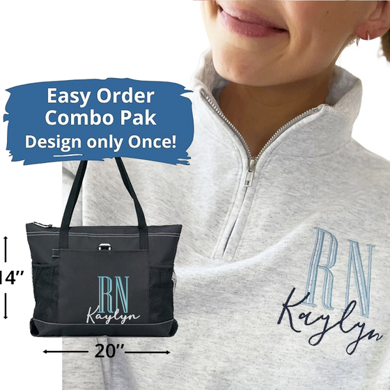 Personalized 1/4 zip  Sweatshirt |Tall Certification  - Unisex Sizing | PLUS TOTEBAG Combo