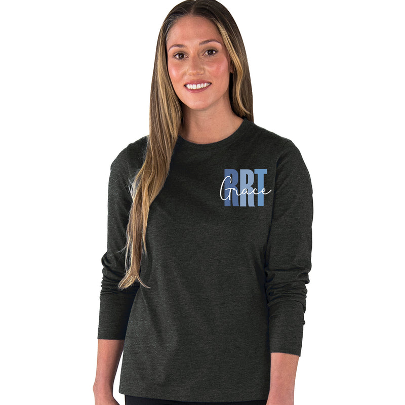 Personalized Women's Long Sleeve Tee | Blue or Pink Certifications