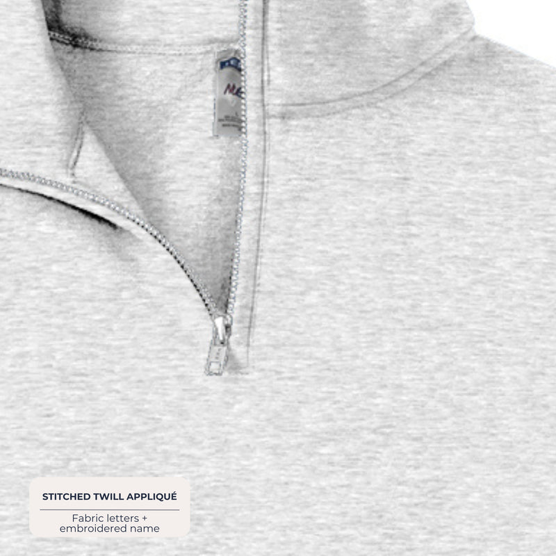 Custom Floral Appliqué Credentials Quarter Zip with Name