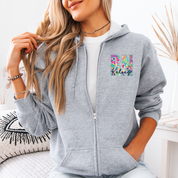 Custom Floral Appliqué Credentials Full Zip with Name