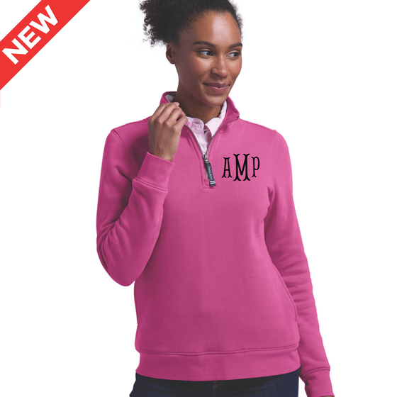 Charles River Women's Crosswind 1/4 Zip Sweatshirt  | Traditional Monogram