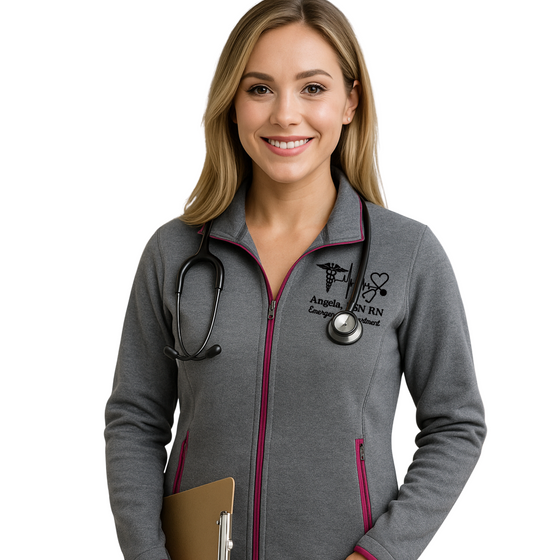 Ladies Sport-Wick® Stretch Contrast Full-Zip