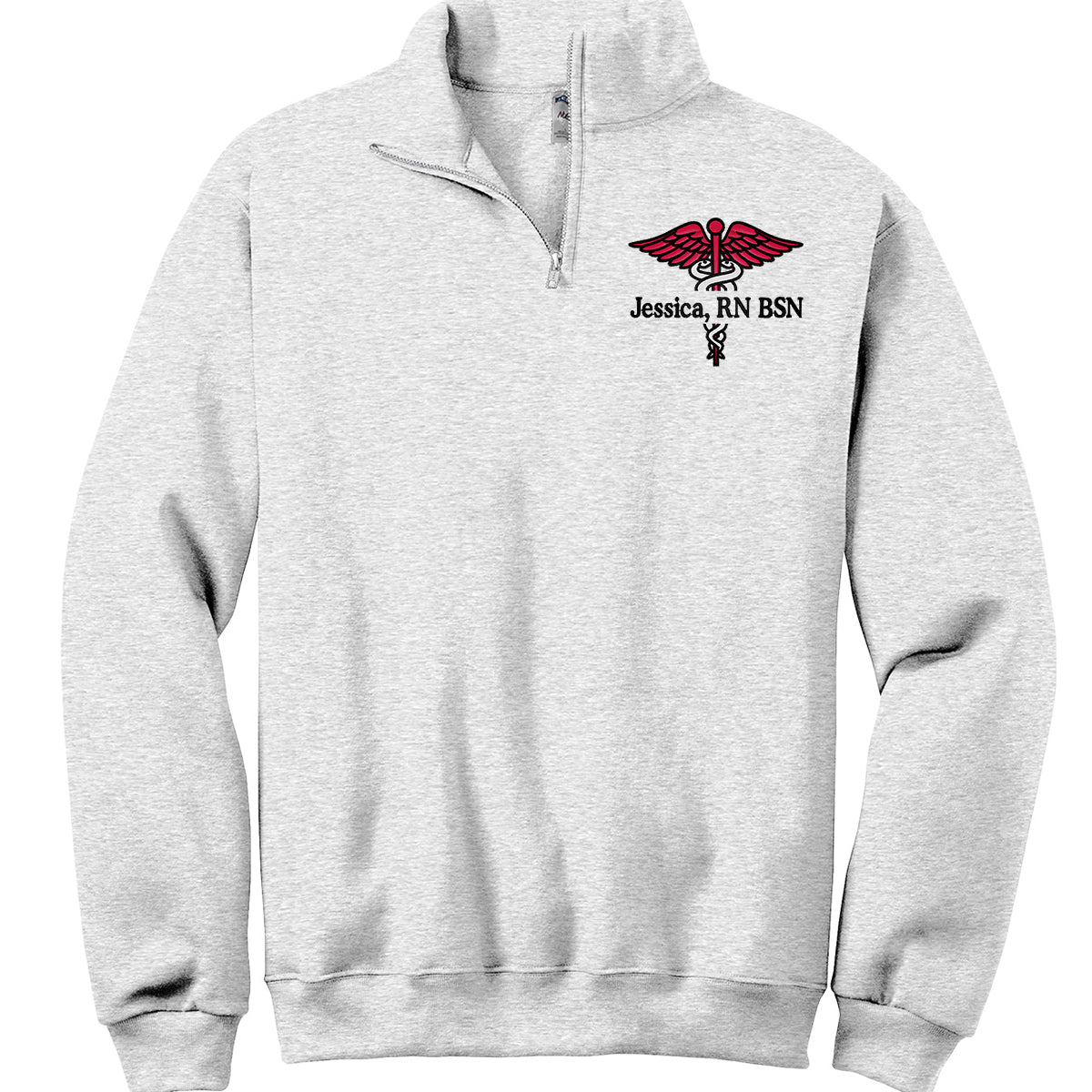 Personalized 1/4 zip Healthcare Provider Sweatshirt - Unisex