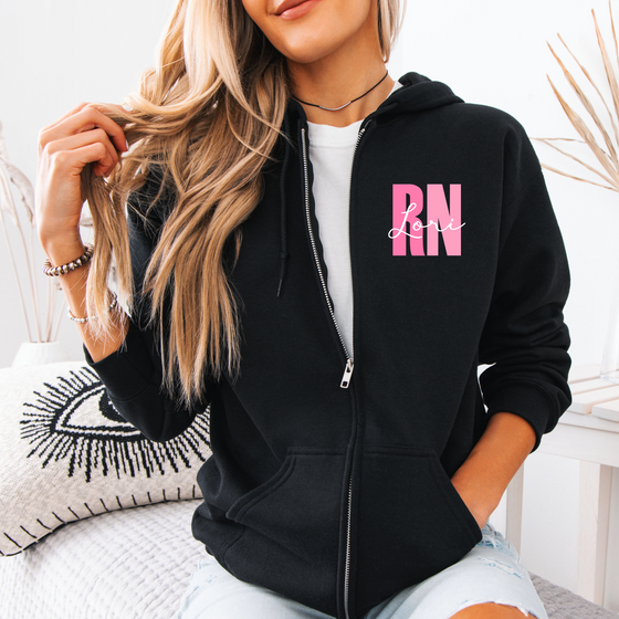 Brooke District Unisex Full Zip Blue or Pink Certification Sweatshirt