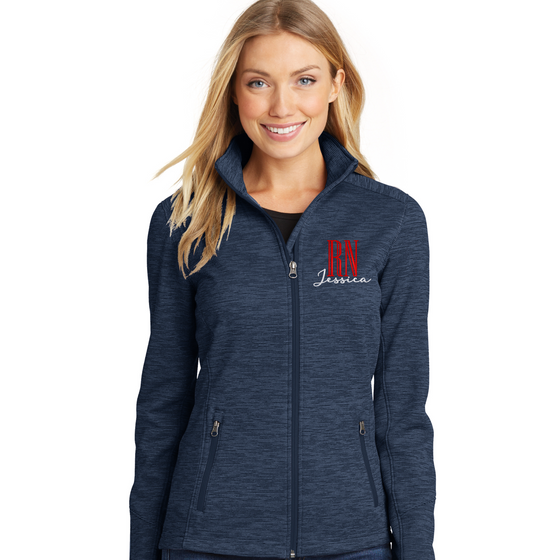 Ladies Digi Stripe  Personalized Nurse Full Zip with Tall Certifications
