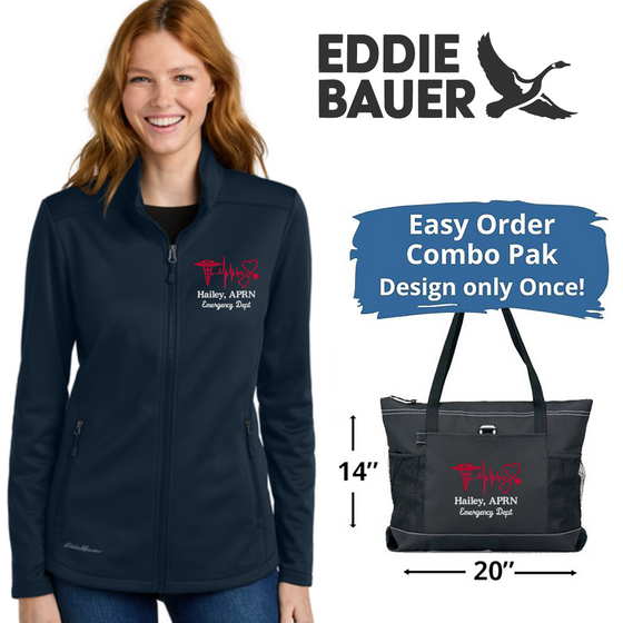 Eddie Bauer® Women’s Smooth Mid Layer  Full-Zip PLUS Tote Bag Combo