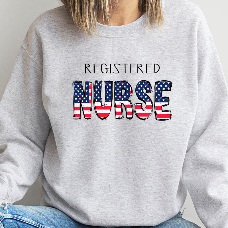 Crewneck Sweatshirt | Flag Registered Nurse