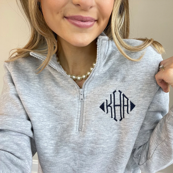 Monogrammed  Brooke District Unisex 1/4 Zip Sweatshirt