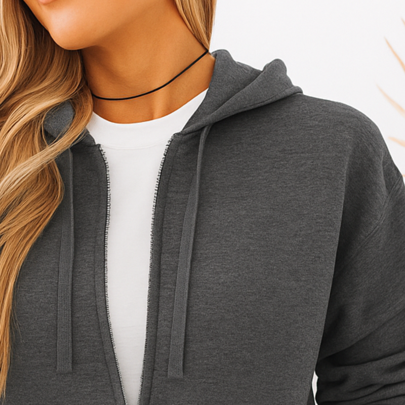 Brooke District Unisex Full Zip Sweatshirt with Bow Embroidery