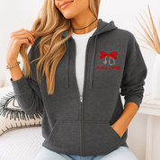 Brooke District Unisex Full Zip Sweatshirt with Bow Embroidery