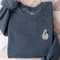 Embroidered Crewneck Sweatshirt | Ghost with Cat