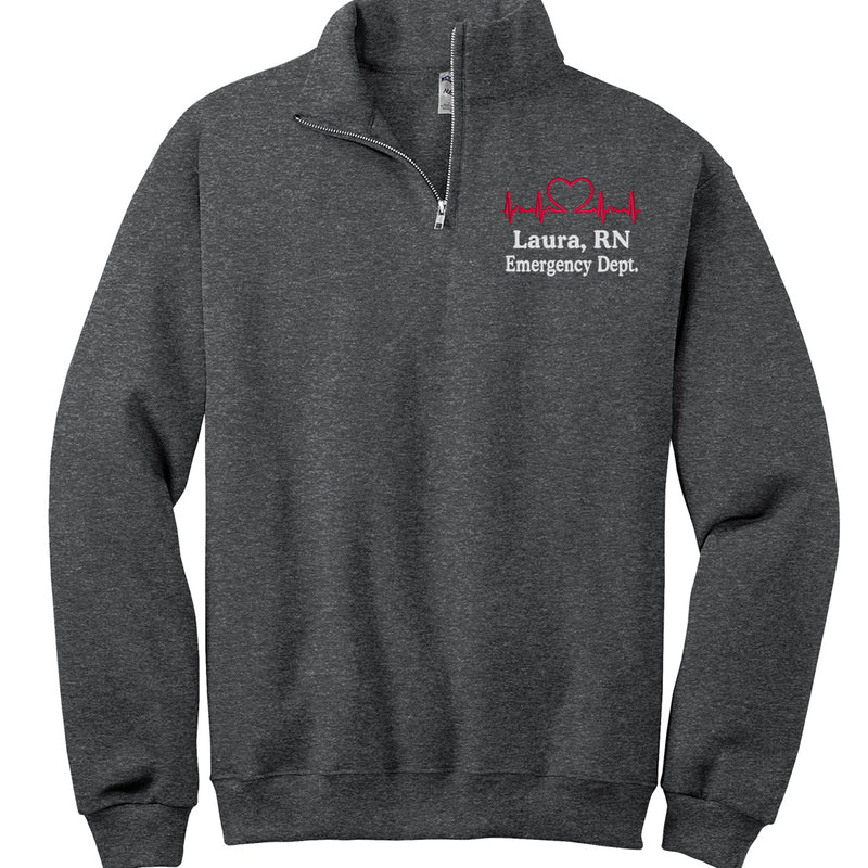 Personalized 1/4 zip Healthcare Provider Sweatshirt - Unisex Sizing