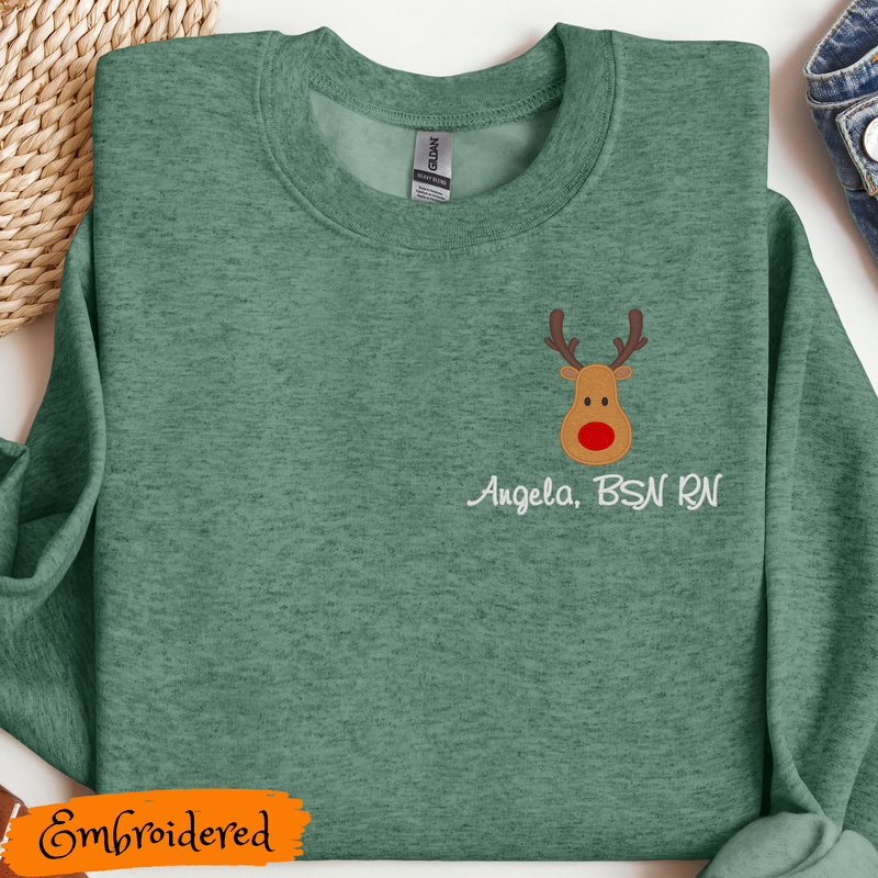 Personalized Crew Neck Sweatshirt | Reindeer