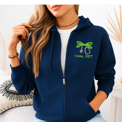 Brooke District Unisex Full Zip Sweatshirt with Bow Embroidery