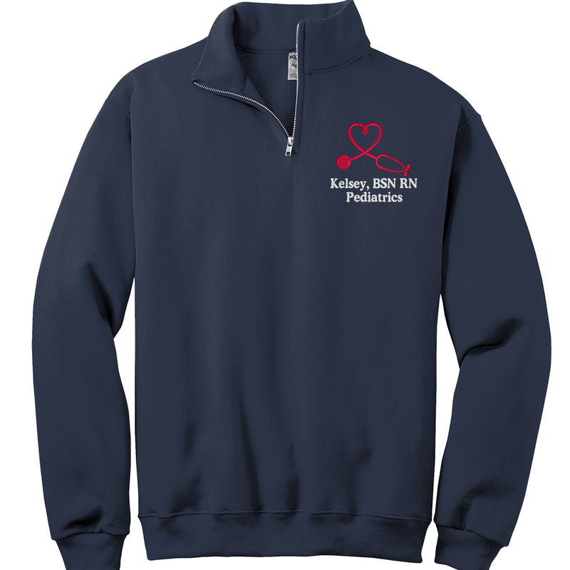 Personalized 1/4 zip Healthcare Provider Sweatshirt - Unisex Sizing