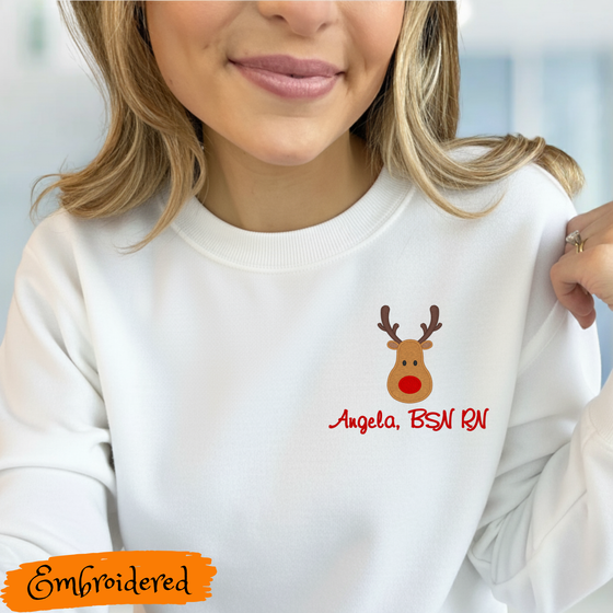 Personalized Crew Neck Sweatshirt | Reindeer