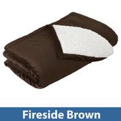 Personalized Sherpa Lined Blanket with Leatherette Patch | BP40