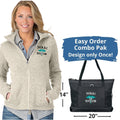 5493 |  Charles River Women's Heathered Fleece Jacket PLUS Tote Bag Combo