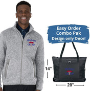 9493 | Charles River Mens Heathered Fleece Nurse Jacket TOTE COMBO PAK