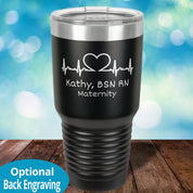 EKG heart laser etched tumbler