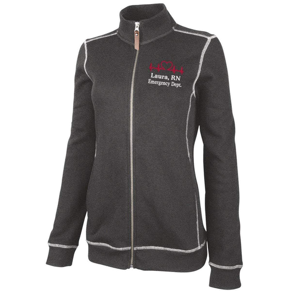 Charles River Apparel jacket Charcoal Heather / XS 5998 | WOMEN’S CONWAY FLATBACK RIB JACKET