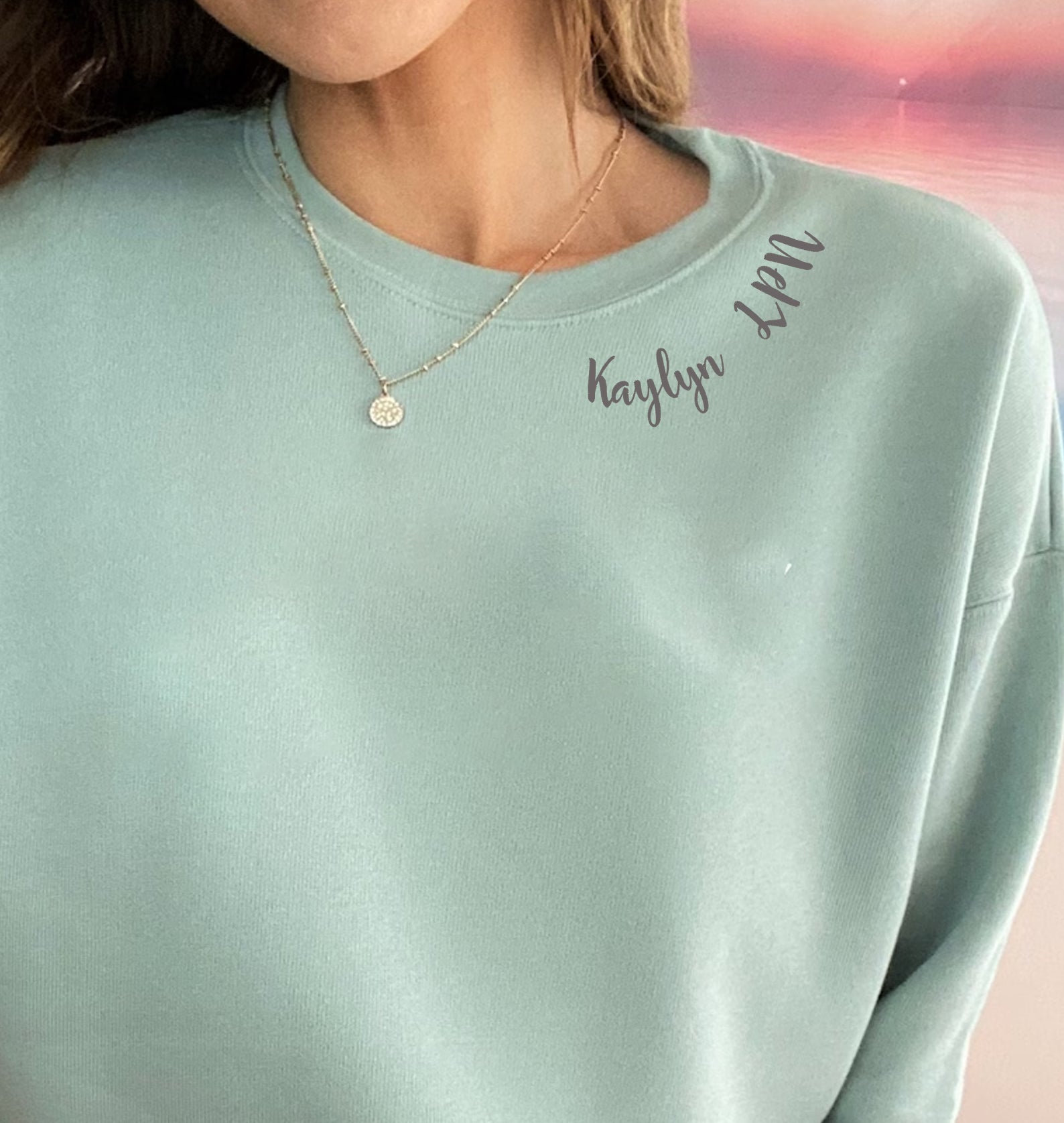 Bella canvas peach online sweatshirt