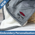 Personalized Sherpa Lined Blanket with Embroidery | BP40