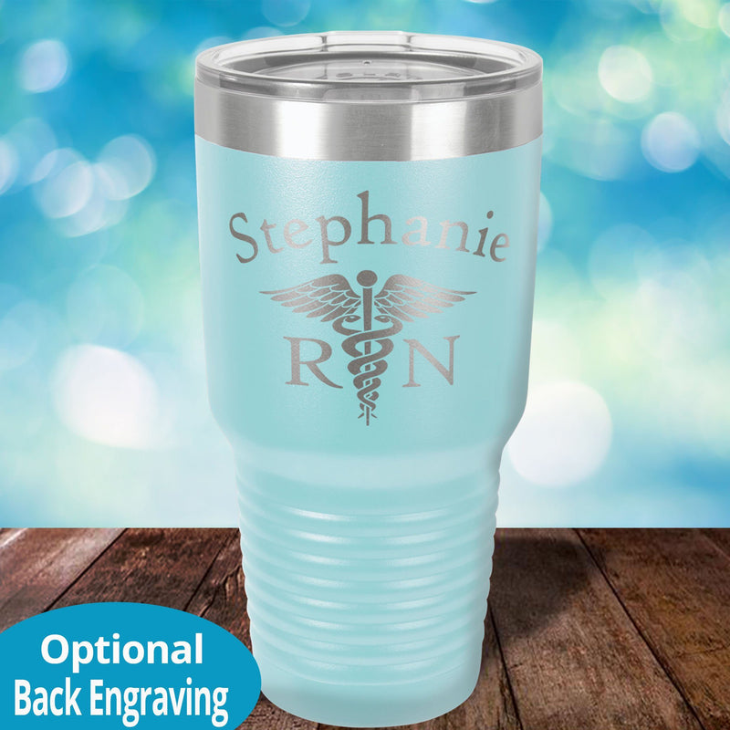 Nurse Caduceus laser etched tumbler