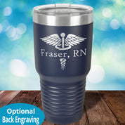 Personalized Laser Etched Tumbler | Split Caduceus