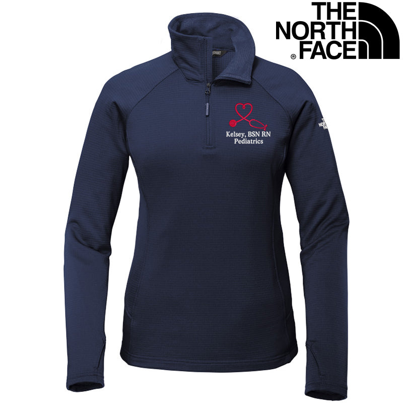 New The North Face women's medium navy/white purchases hooded lightweight 1/4 zip pullover