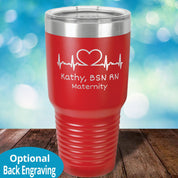 EKG heart laser etched tumbler