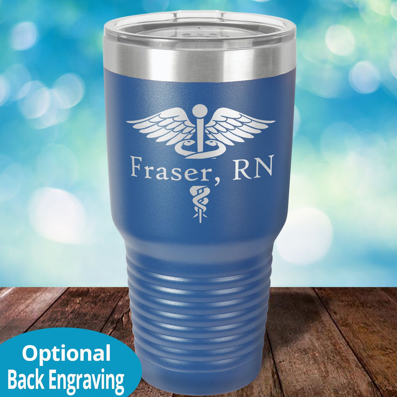 Personalized Laser Etched Tumbler | Split Caduceus