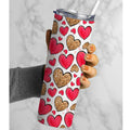 Skinny Tumbler | Red and Gold Hearts | Personalized