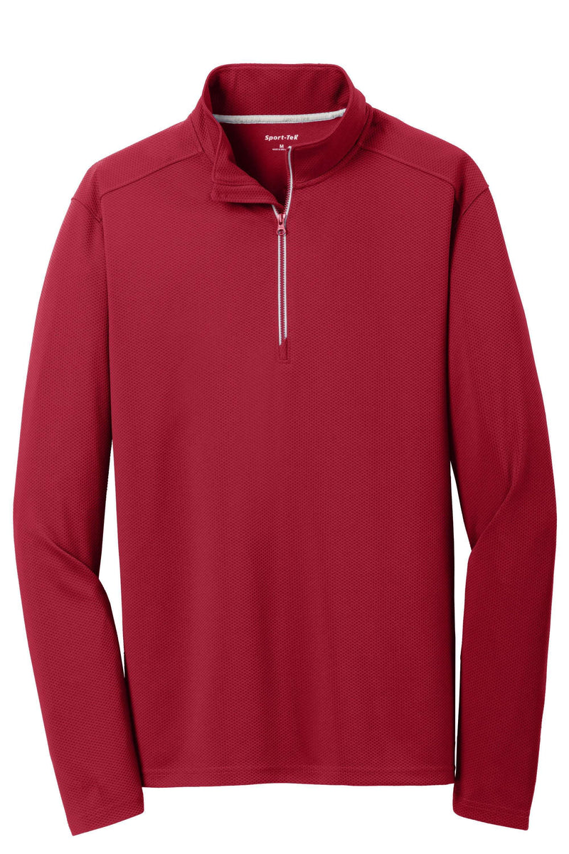 Sport-Tek 1/4 Zips RED / SMALL ST860 | Sport-Tek® Unisex Sport-Wick® Textured 1/4-Zip Pullover