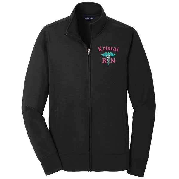 Sport-Tek jacket Black / XS LST241 | Customized Ladies Sport-Wick® Fleece Full-Zip Jacket