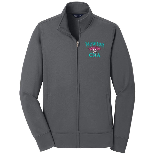 Sport-Tek jacket Stone Grey / XS LST241 | Customized Ladies Sport-Wick® Fleece Full-Zip Jacket