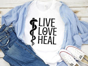 Adult Bella Canvas Tee | Live Love Heal Nurse tee